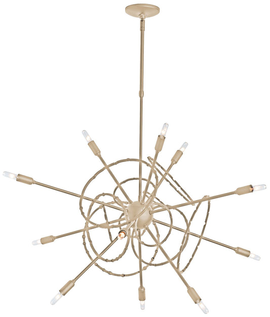 Hubbardton Forge Olympus 32" 12-Light Soft Gold  Starburst Pendant