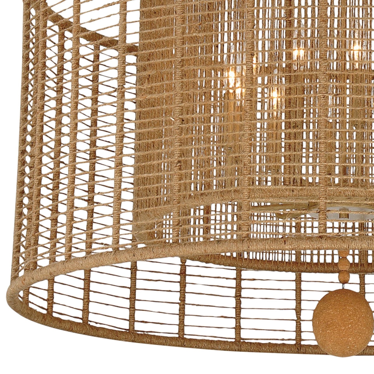 Jayna 42 3/4" Wide Silver Natural Jute 12-Light Modern Drum Chandelier