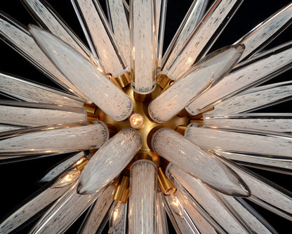 John Richard 36" Wide Bronze 16-Light Modern Starburst Pendant Light