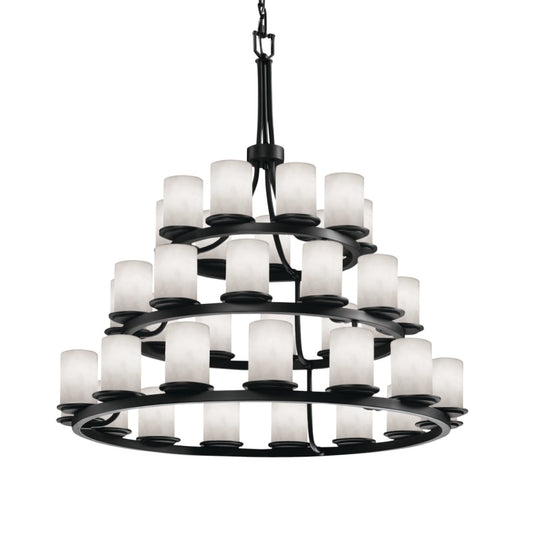 Justice Design Group Dakota 36 Light 3-Tier Ring Chandelier from the Clouds Collection
