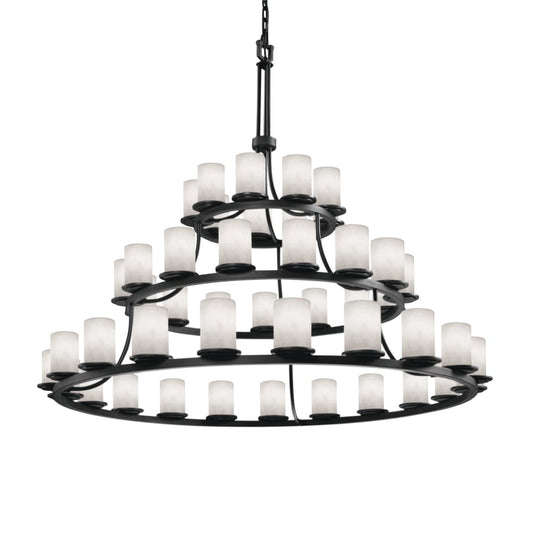 Justice Design Group Dakota 45 Light 3-Tier Ring Chandelier from the Clouds Collection