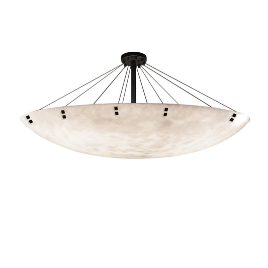 Justice Design Group Clouds 72" Wide Finials 6 Light Single Tier Bowl Shaped Chandelier