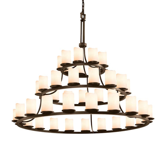 Justice Design Group CandleAria 60" Wide Ring Chandelier with Cream Shades