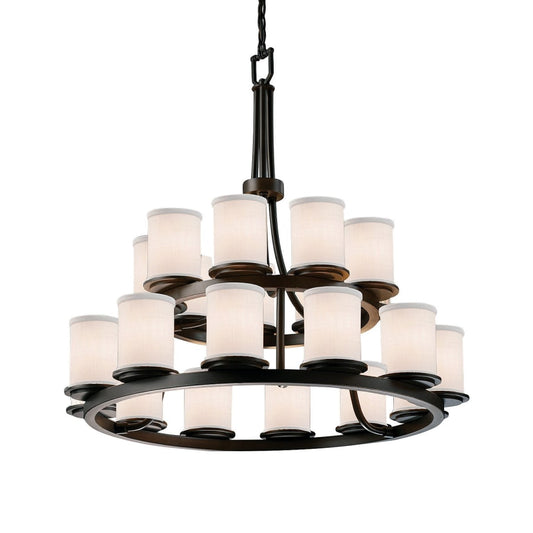 Justice Design Group Textile 33" Dakota 21 Light Shaded LED Chandelier