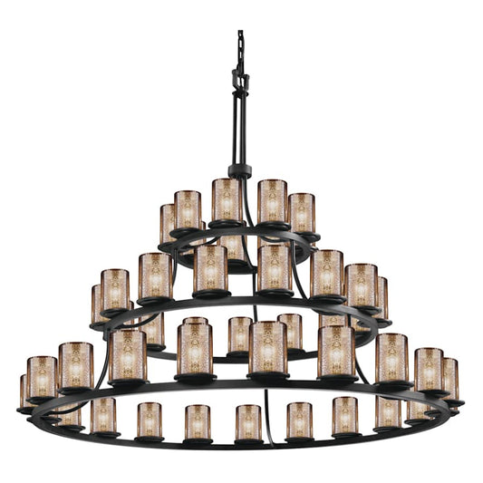 Justice Design Group Fusion 60" Wide Ring Chandelier with Mercury Shades