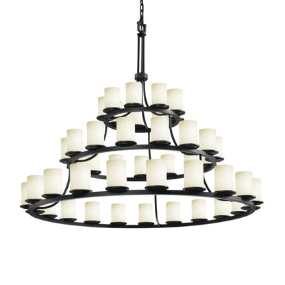 Justice Design Group Fusion 45 Light 60" Wide LED Pillar Candle Chandelier