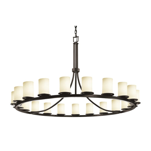 Justice Design Group Fusion 60" Wide Ring Chandelier with Opal Shades