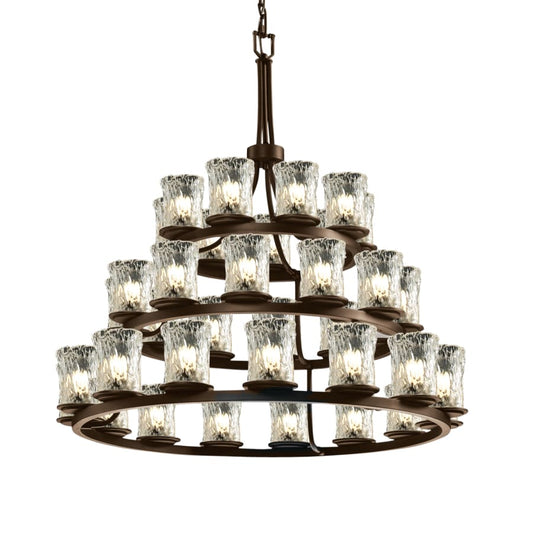 Justice Design Group Veneto Luce 36 Light 42" Wide Chandelier with Clear Textured Glass Shades