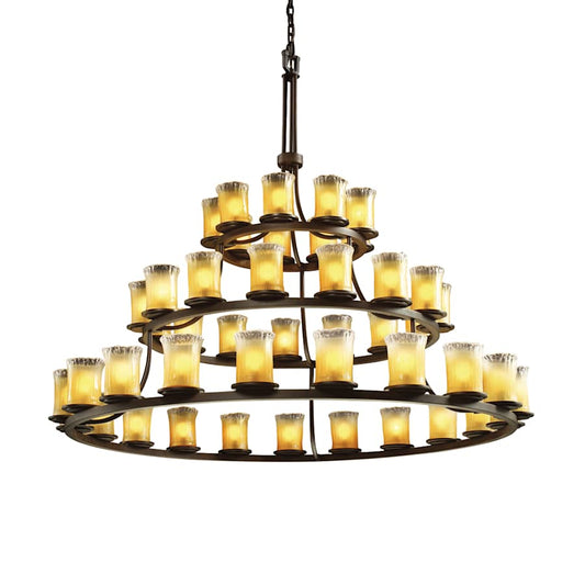 Justice Design Group Veneto Luce 60" Wide Ring Chandelier with Gold Shades