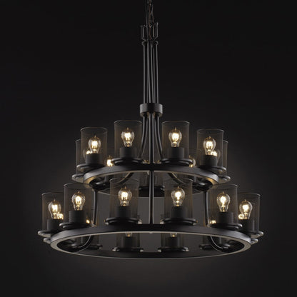 Justice Design Group Wire Mesh 21 Light 33" Wide Pillar Candle Style Chandelier with Wire Mesh Shades