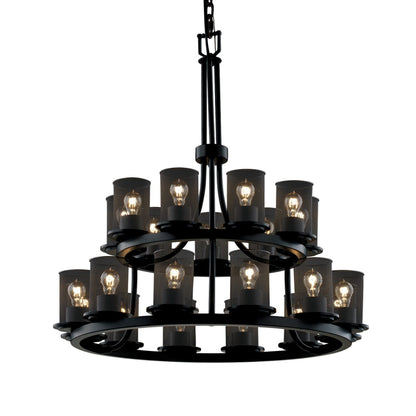 Justice Design Group Wire Mesh 21 Light 33" Wide Pillar Candle Style Chandelier with Wire Mesh Shades