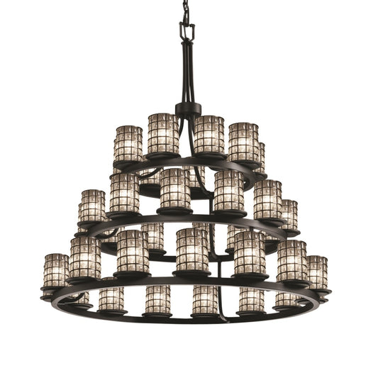Justice Design Group Wire Glass 42" Wide Ring Chandelier