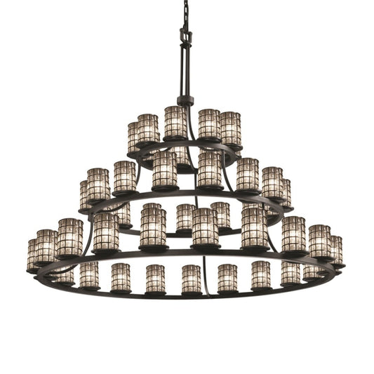 Justice Design Group Wire Glass 60" Wide Ring Chandelier