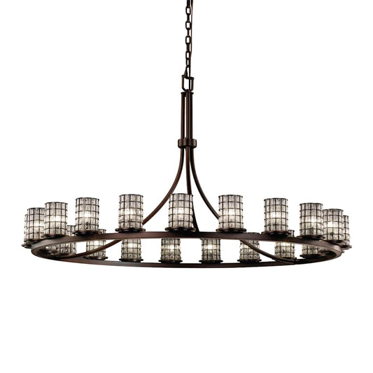 Justice Design Group Wire Glass 60" Wide Ring Chandelier