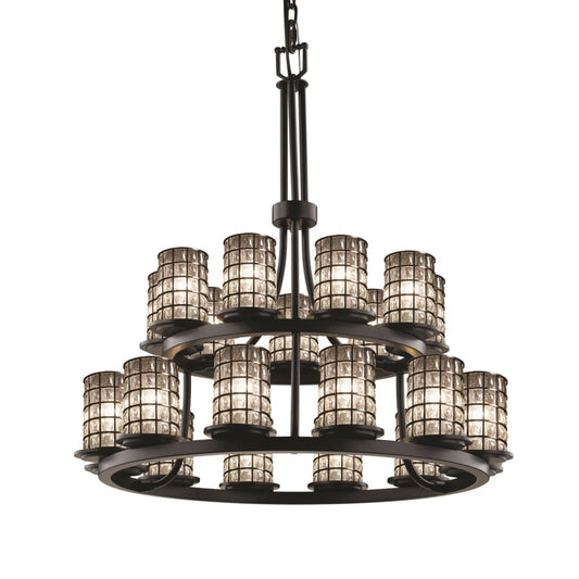 Justice Design Group Wire Glass 33" Wide Ring Chandelier