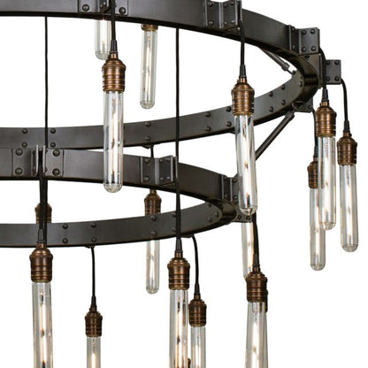 Kalco Stuyvesant 48" Matte Gun Metal 36-Light 3-Tier Ring Chandelier