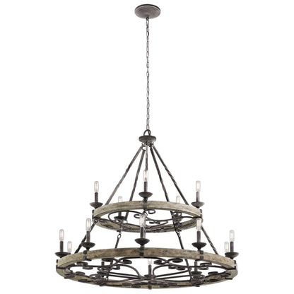 Kichler Taulbee 15 Light 44" Wide 2 Tier Ring Chandelier