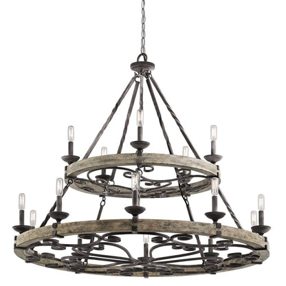 Kichler Taulbee 15 Light 44" Wide 2 Tier Ring Chandelier