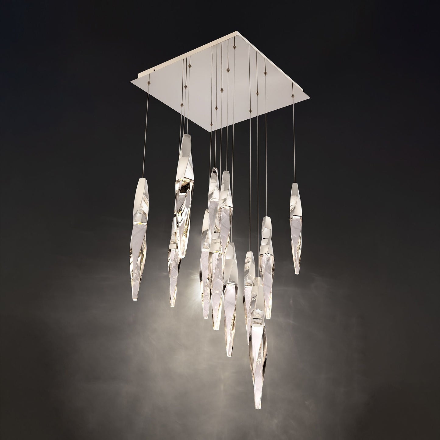 Kindjal 18"H x 20"W 13-Light Crystal Multi-Light Pendant in Aged