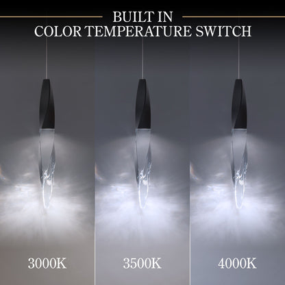 Kindjal 18"H x 20"W 13-Light Crystal Multi-Light Pendant in Black
