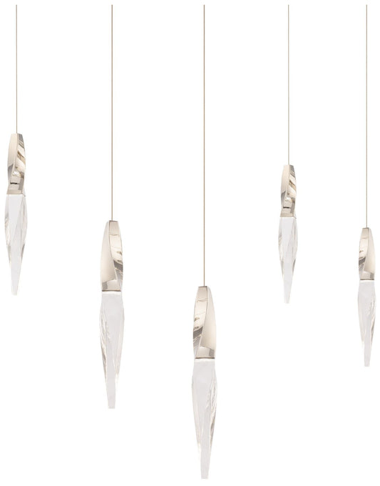 Kindjal 18"H x 40"W 5-Light Crystal Multi-Light Pendant in Polish