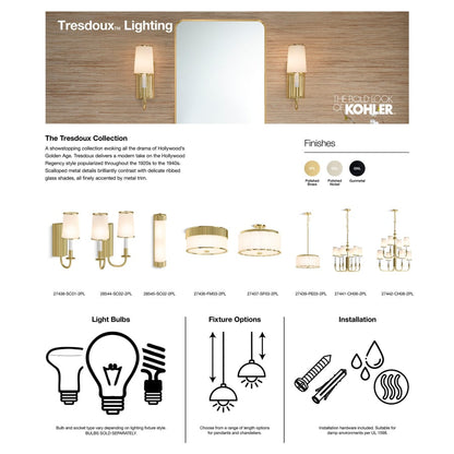 Kohler Lighting Tresdoux 6 Light 24" Wide Chandelier