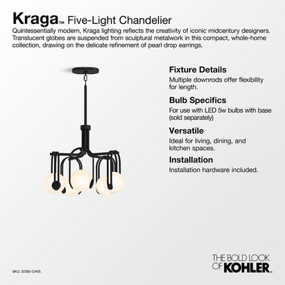 Kohler Lighting Kraga 5 Light 23" Wide Chandelier