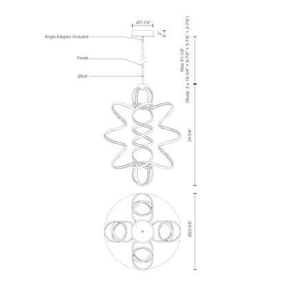 Kuzco Lighting Synergy 35" Tall LED Abstract Chandelier