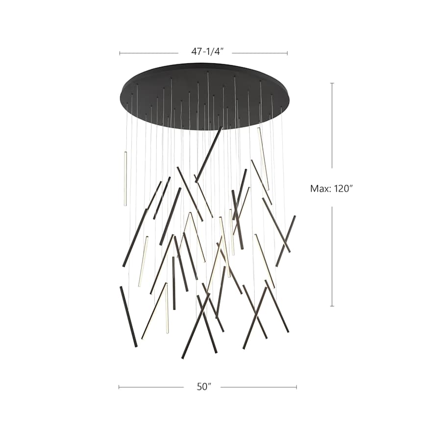 Kuzco Lighting Chute 50" Wide LED Multi Light Pendant