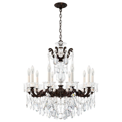 La Scala 29.5"H x 28"W 10-Light Crystal Chandelier in Heirloom Br