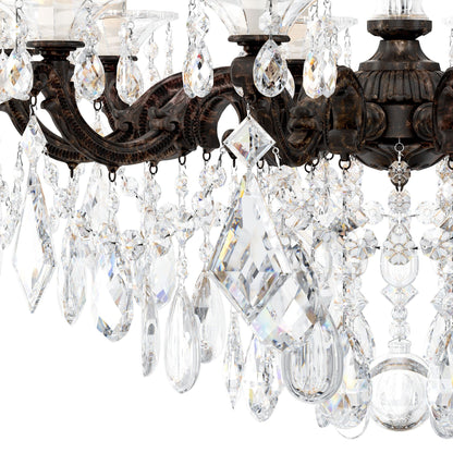 La Scala 29.5"H x 28"W 10-Light Crystal Chandelier in Heirloom Br