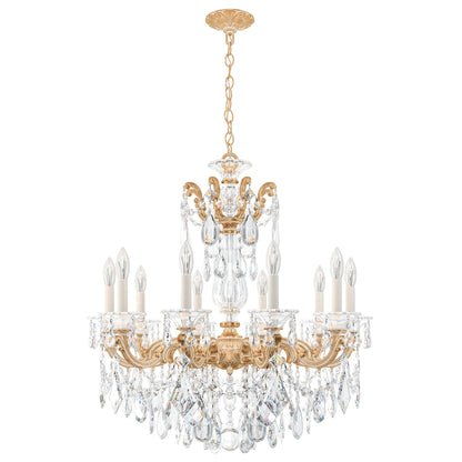 La Scala 29.5"H x 28"W 10-Light Crystal Chandelier in Parchment G