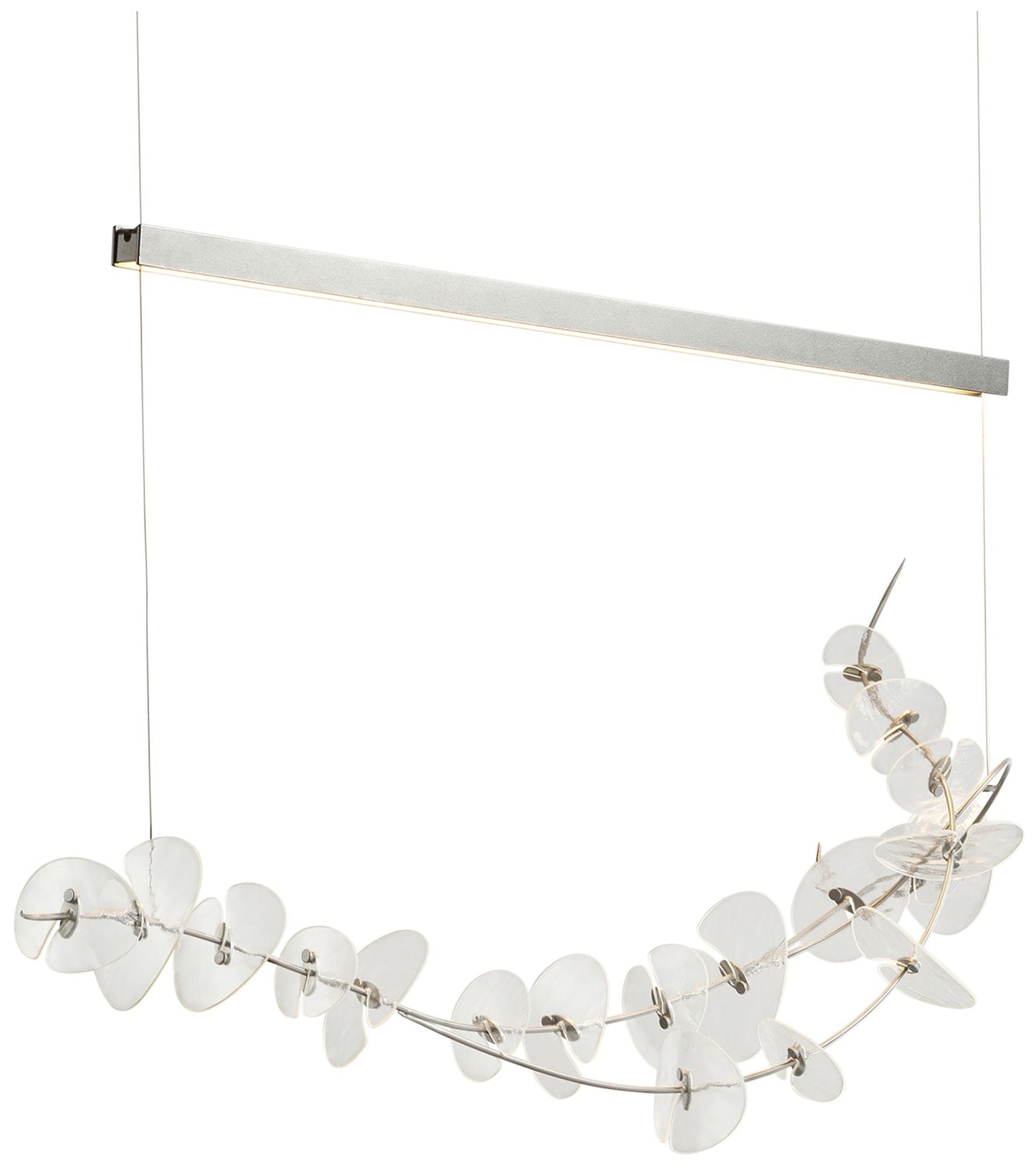 Lily LED Pendant - Platinum - Aqualite Accents & Glass - Standard Heigh