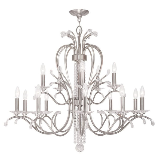 Livex Lighting Serafina 15 Light 2 Tier Crystal Candle Style Chandelier