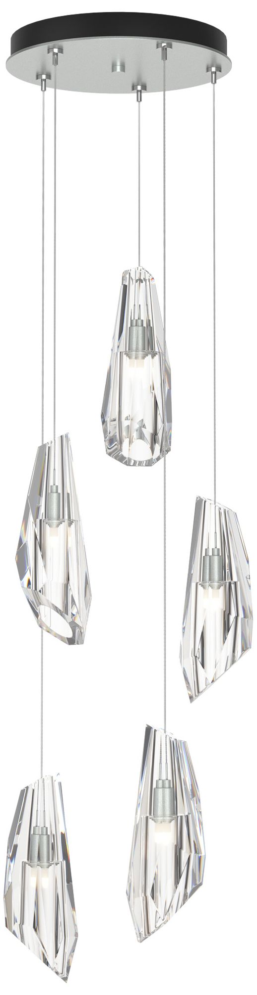 Luma 14.5" Wide 5-Light Vintage Platinum Crystal Long Pendant