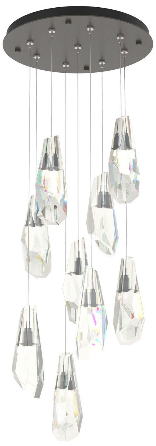 Luma 9-Light Large Crystal Round Pendant - Dark Smoke - Crystal