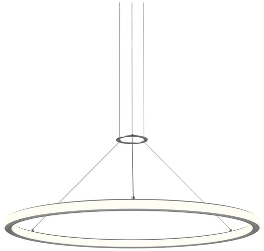 Luna 36" Round LED Pendant w/ 20' Cord - Satin Aluminum