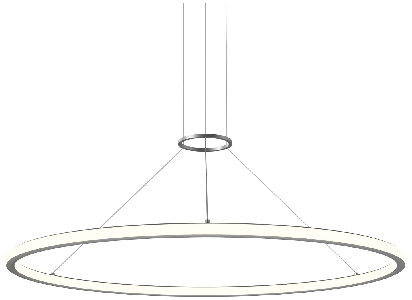 Luna 48" Round LED Pendant w/ 20' Cord (3500K) - Satin Aluminum