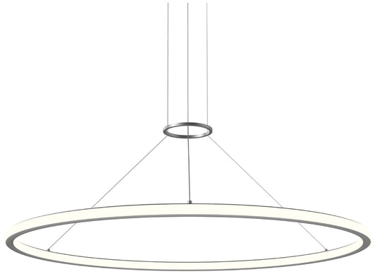 Luna 48" Round LED Pendant w/ 20' Cord - Satin Aluminum