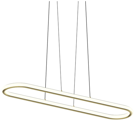 Luna 49.5" Wide Brass 3500K Racetrack Pendant