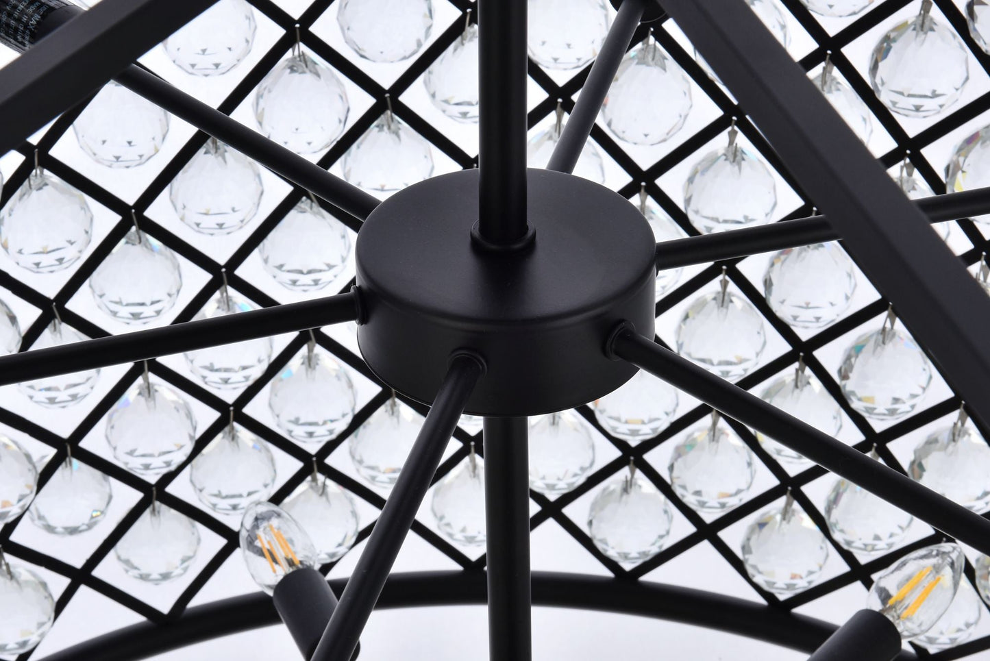 Madison 12 Lt Matte Black Chandelier Clear