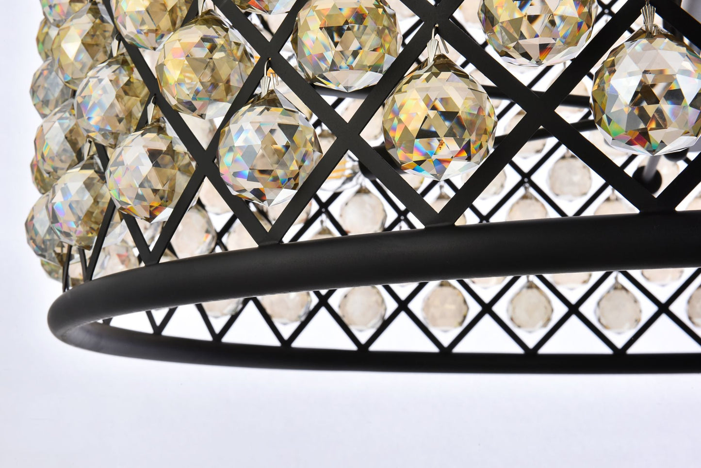Madison 12 Lt Matte Black Chandelier Golden Teak
