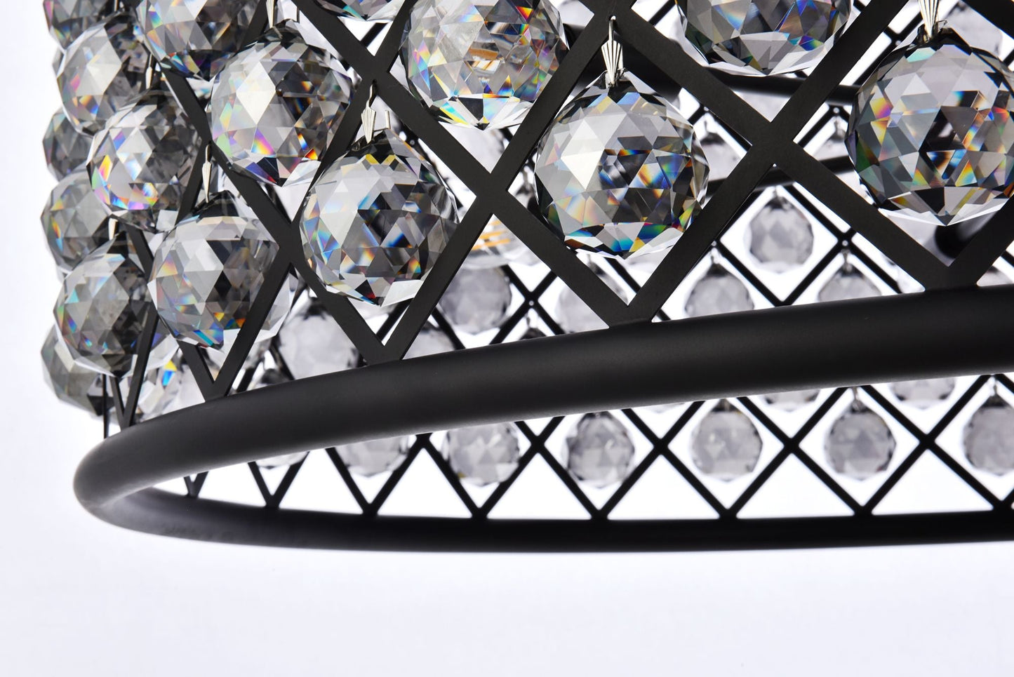 Madison 12 Lt Matte Black Chandelier Silver Shade (Grey)