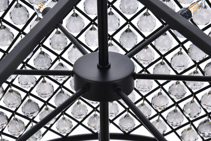 Madison 12 Lt Matte Black Chandelier Silver Shade (Grey)