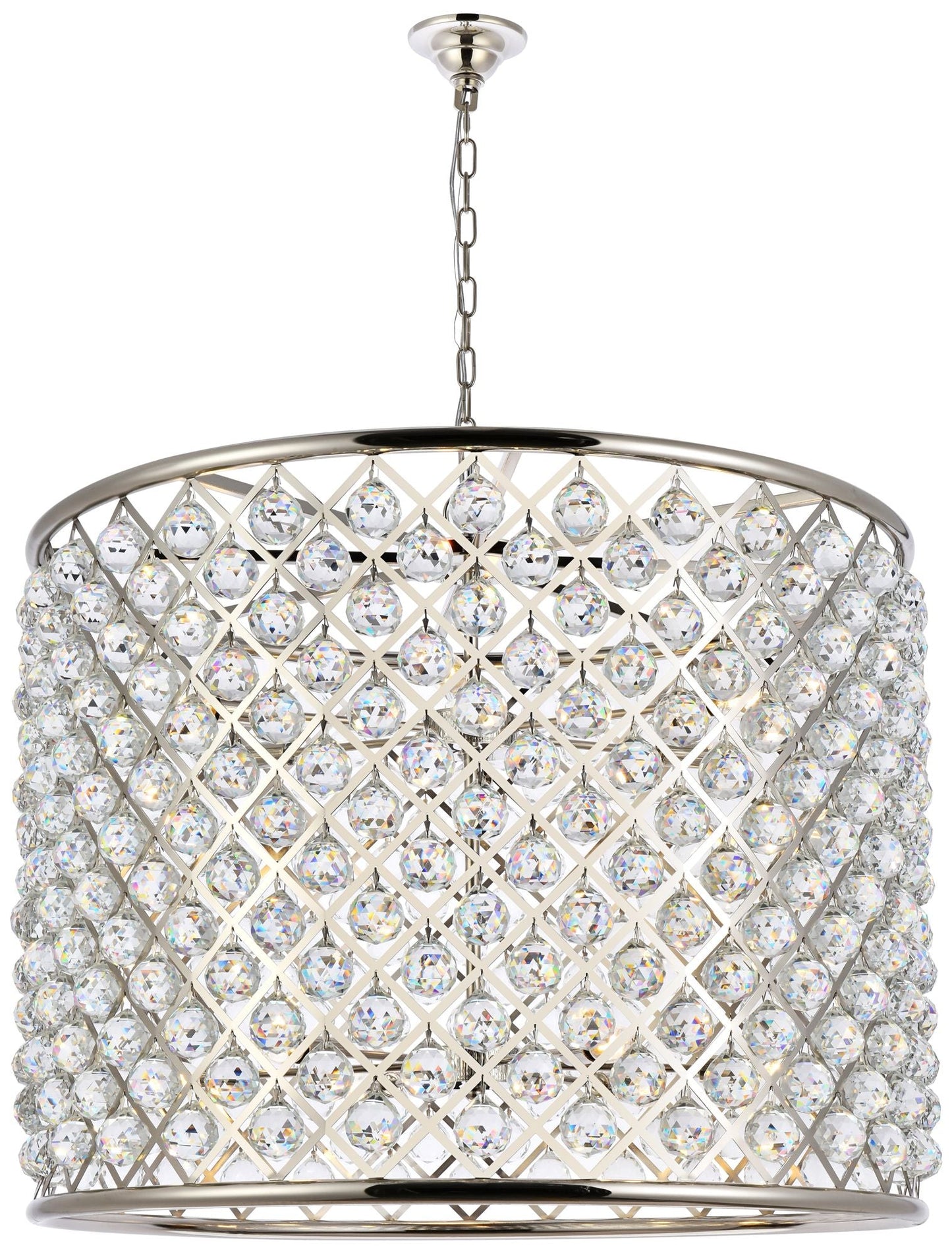 Madison 12 Lt Polished Nickel Chandelier Clear