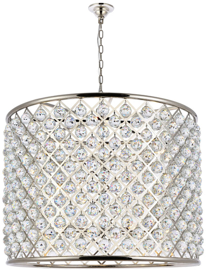 Madison 12 Lt Polished Nickel Chandelier Clear