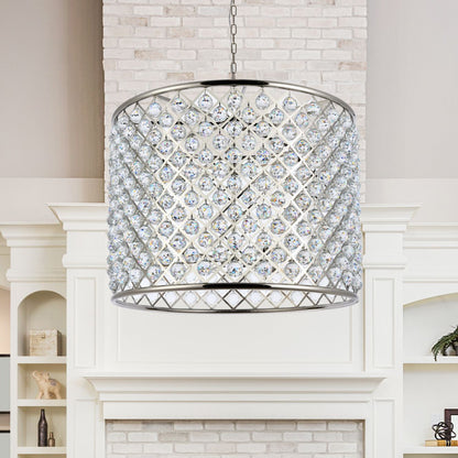 Madison 12 Lt Polished Nickel Chandelier Clear