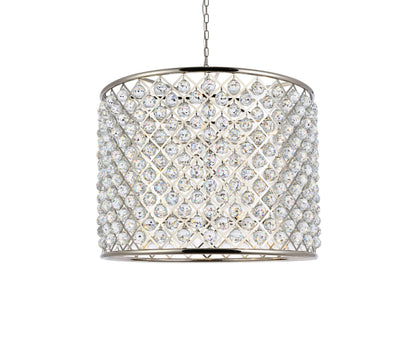 Madison 12 Lt Polished Nickel Chandelier Clear