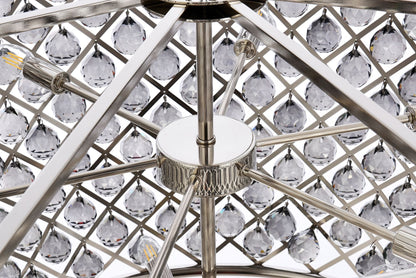 Madison 12 Lt Polished Nickel Chandelier Silver Shade (Grey)