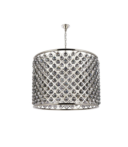 Madison 12 Lt Polished Nickel Chandelier Silver Shade (Grey)